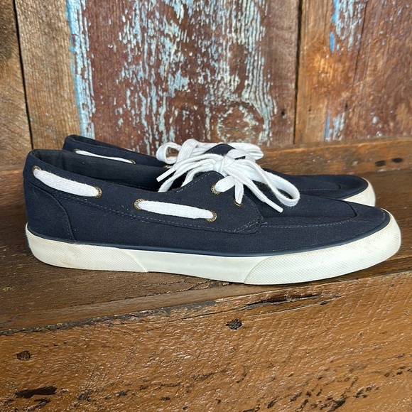 Sperry Top Sider Navy Canvas Boat Shoes Size 11 - Picture 1 of 11